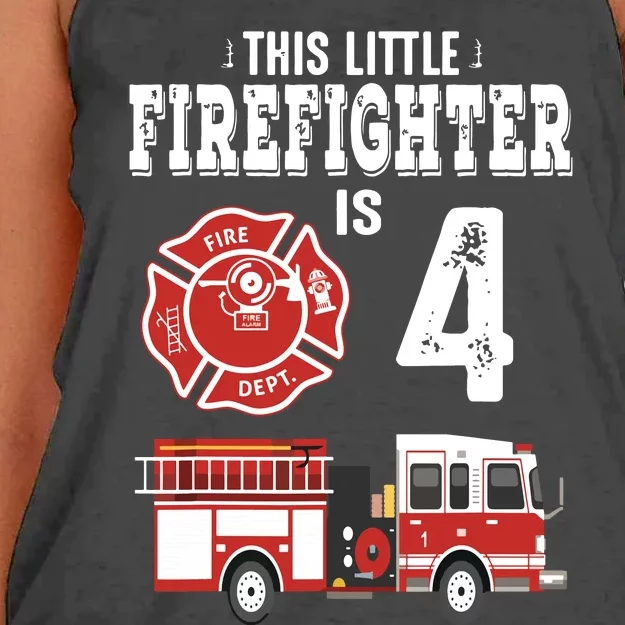 Sound The Alarm Im 4 Funny Future Firefighter Birthday Women's Knotted Racerback Tank