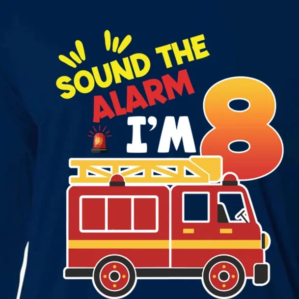 Sound The Alarm IM 8th Birthday Boy Fire Truck Cooling Performance Long Sleeve Crew