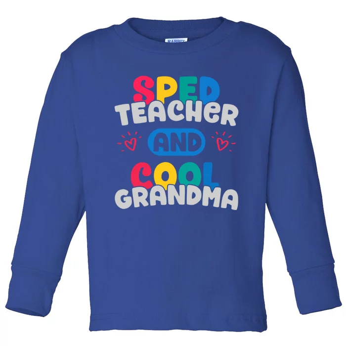 Sped Teacher And Cool Grandma Special Education Teacher Great Gift Toddler Long Sleeve Shirt