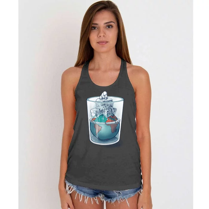 Save The Artic Earth Women's Knotted Racerback Tank