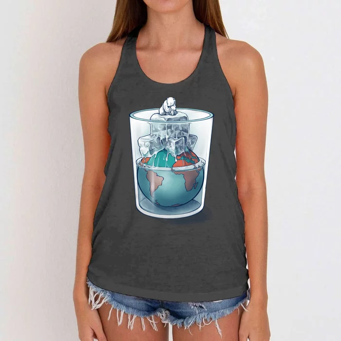 Save The Artic Earth Women's Knotted Racerback Tank