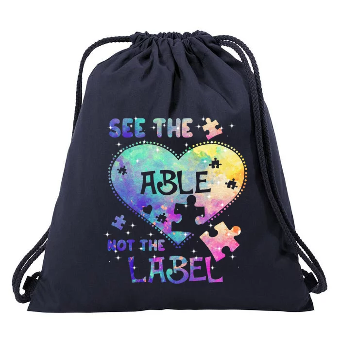 See The Able Not The Label Autism Awareness Month Great Gift Drawstring Bag