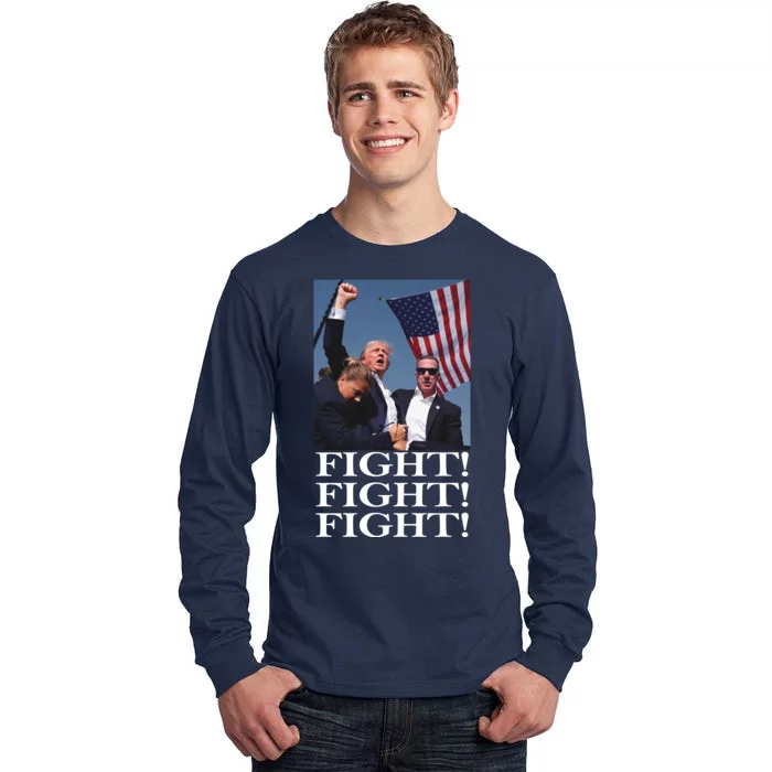 Shot Trump Assassination Attempt 2024 July Fight Fight Tall Long Sleeve T-Shirt