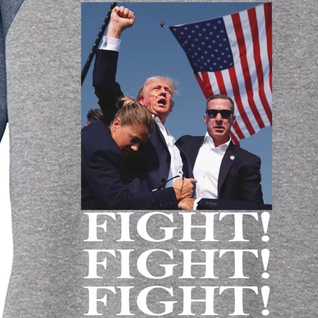 Shot Trump Assassination Attempt 2024 July Fight Fight Women's Tri-Blend 3/4-Sleeve Raglan Shirt