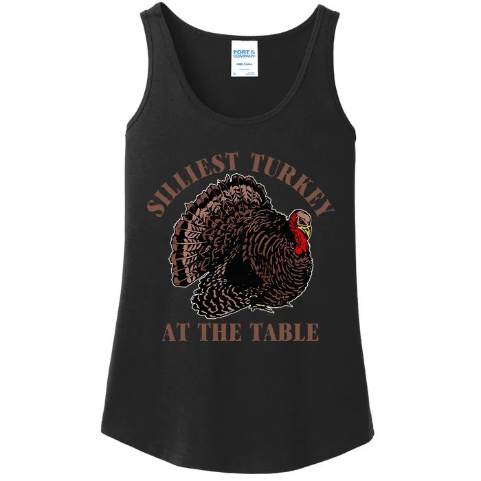 Silliest Turkey At The Table Ladies Essential Tank