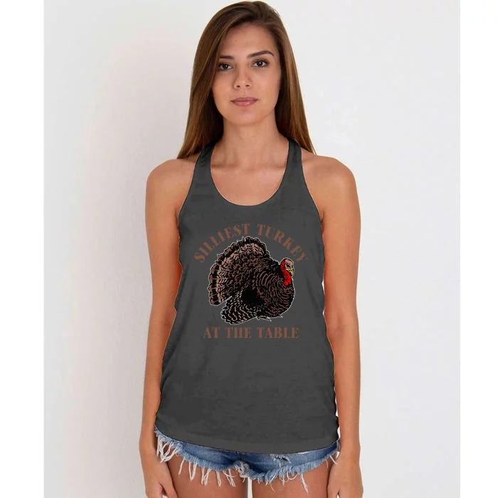 Silliest Turkey At The Table Women's Knotted Racerback Tank