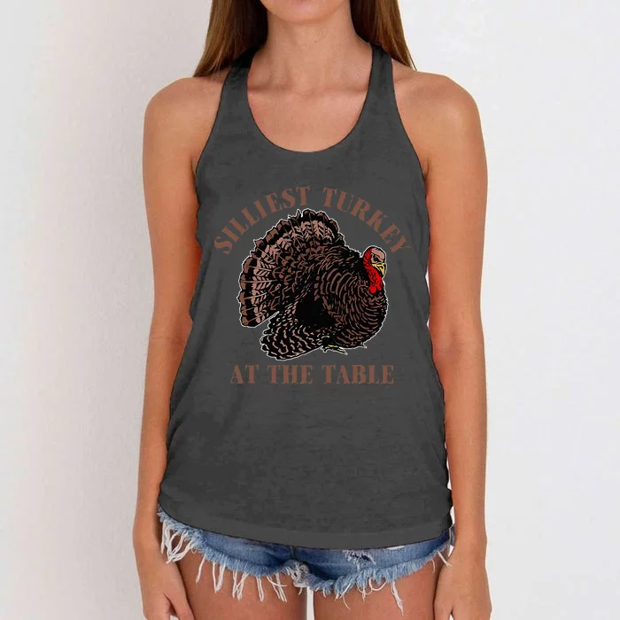 Silliest Turkey At The Table Women's Knotted Racerback Tank