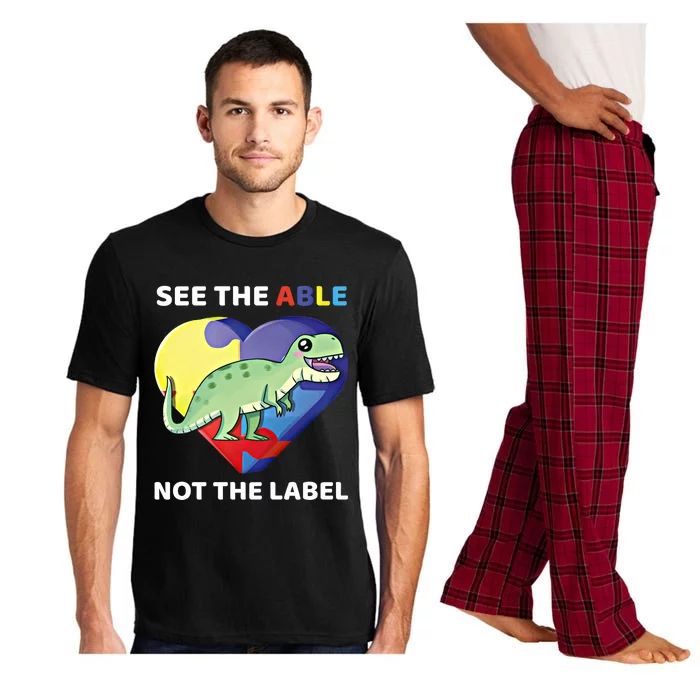 See The Able Not The Label Autism Awareness Trex Dinosaur Gift Pajama Set