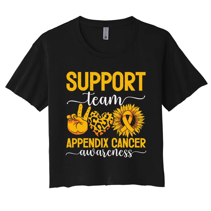 Support Team Appendix Cancer Awareness Women's Crop Top Tee