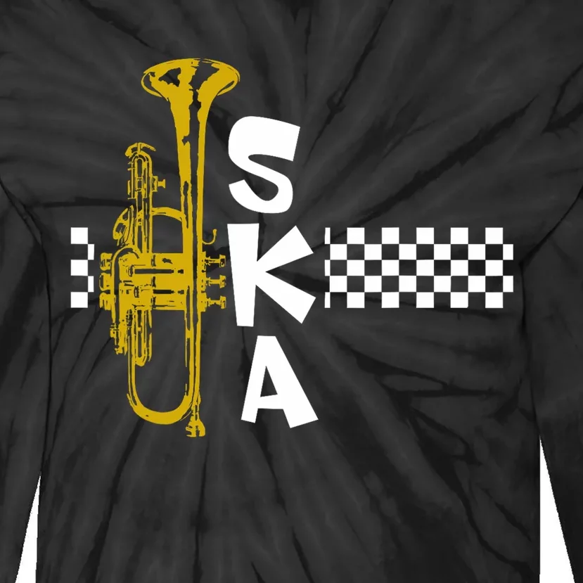 Ska Trumpet And Squares Tie-Dye Long Sleeve Shirt