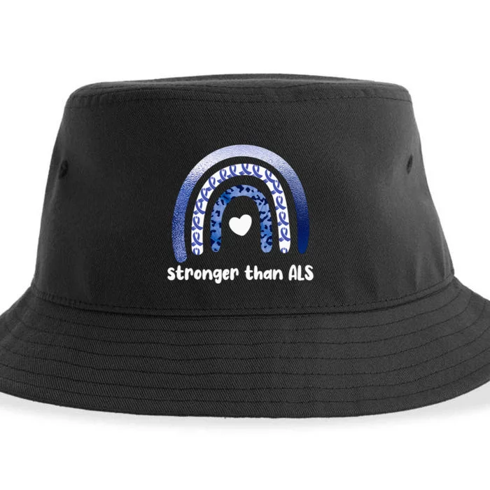 Stronger Than ALS Amyotrophic Lateral Sclerosis Sustainable Bucket Hat