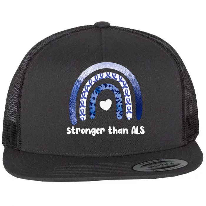 Stronger Than ALS Amyotrophic Lateral Sclerosis Flat Bill Trucker Hat