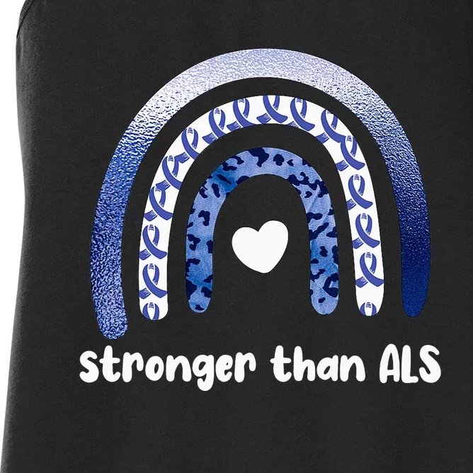 Stronger Than ALS Amyotrophic Lateral Sclerosis Women's Racerback Tank