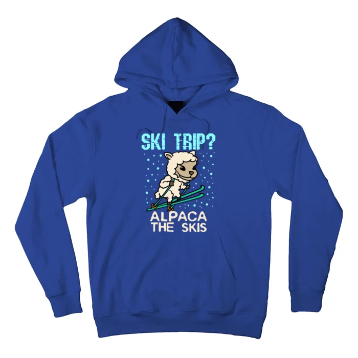 Ski Trip Alpaca The Skis Gift For Skier Hoodie