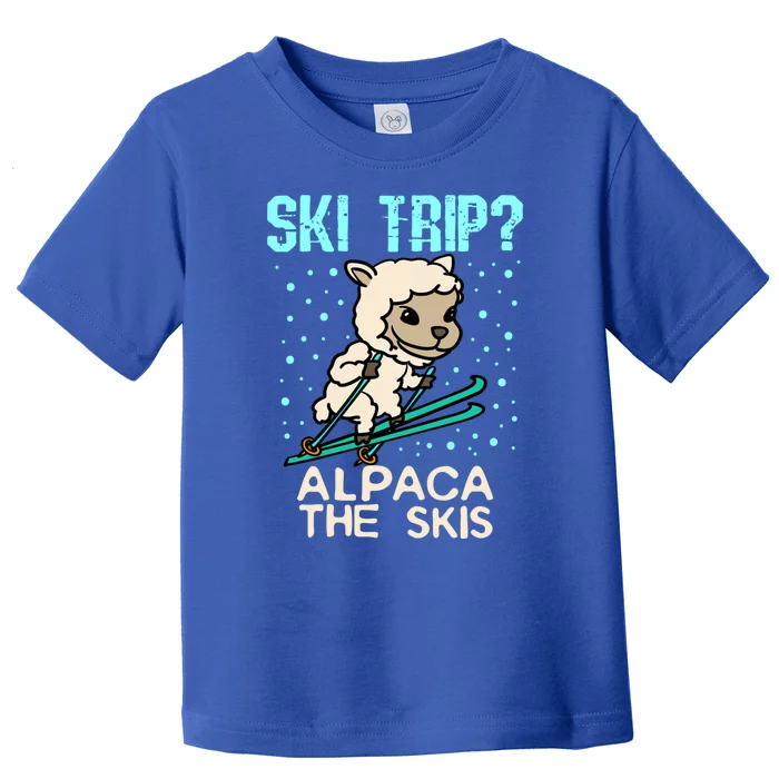 Ski Trip Alpaca The Skis Gift For Skier Toddler T-Shirt