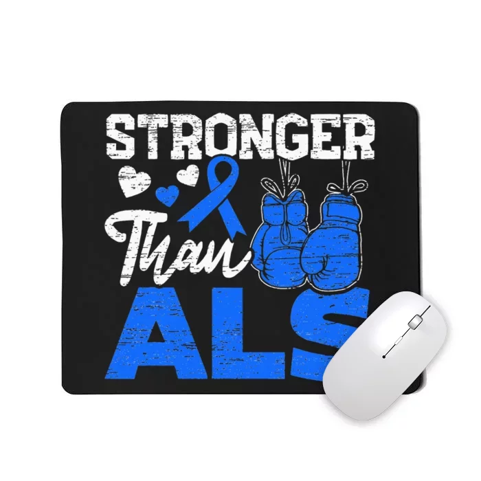 Stronger Than ALS Awareness Ribbon Supporter Warrior Mousepad