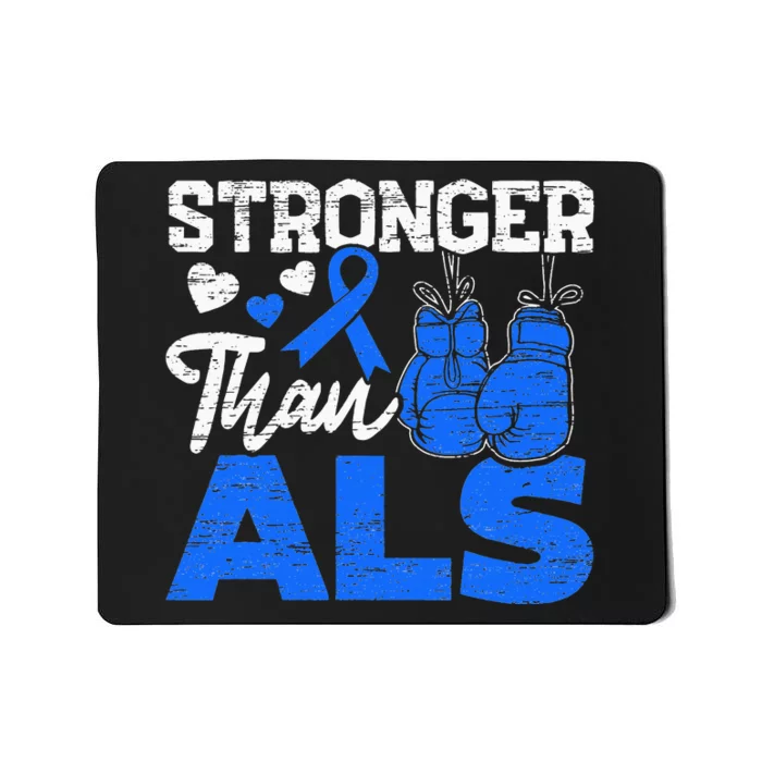 Stronger Than ALS Awareness Ribbon Supporter Warrior Mousepad