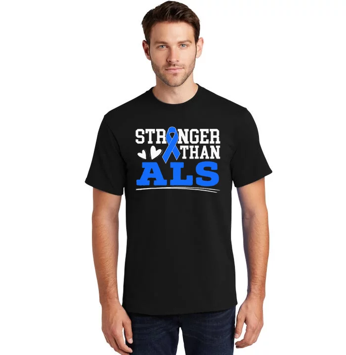 Stronger Than ALS Awareness Ribbon Supporter Warrior Tall T-Shirt