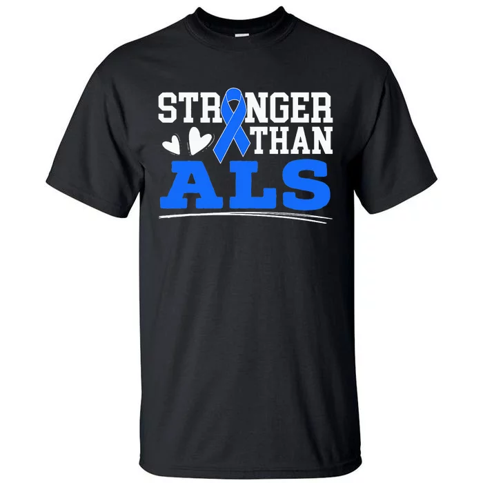 Stronger Than ALS Awareness Ribbon Supporter Warrior Tall T-Shirt