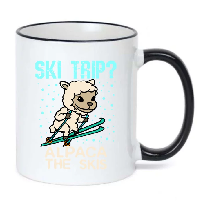 Ski Trip Alpaca The Skis Funny Skier Gift Ski Skiing Lover Cute Gift Black Color Changing Mug