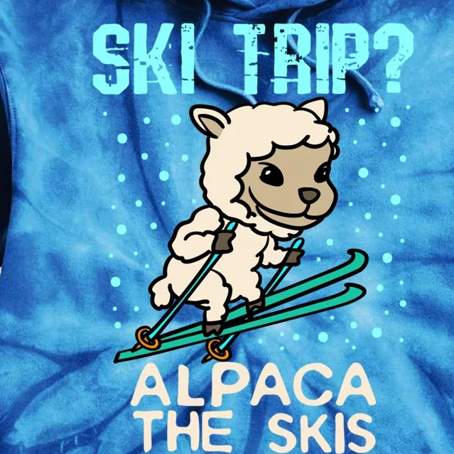 Ski Trip Alpaca The Skis Funny Skier Gift Ski Skiing Lover Cute Gift Tie Dye Hoodie