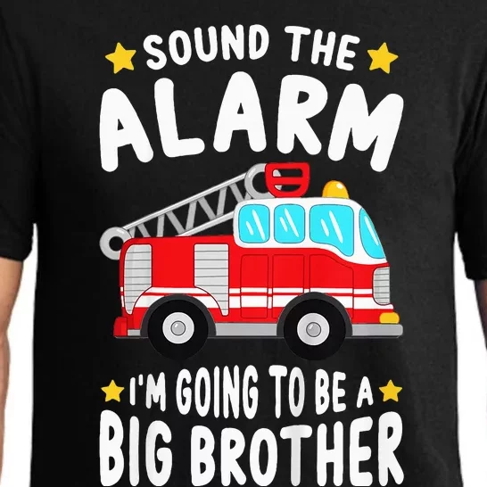 Sound The Alarm I'm Going To Be A Big Brother Firetruck Pajama Set