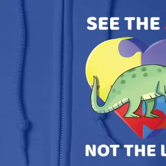 See The Able Not The Label Autism Awareness Trex Dinosaur Meaningful Gift Full Zip Hoodie