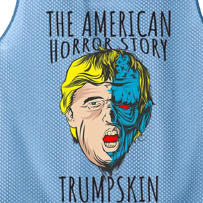 Scary Trumpskin American Horror Spooky Trump Mesh Reversible Basketball Jersey Tank