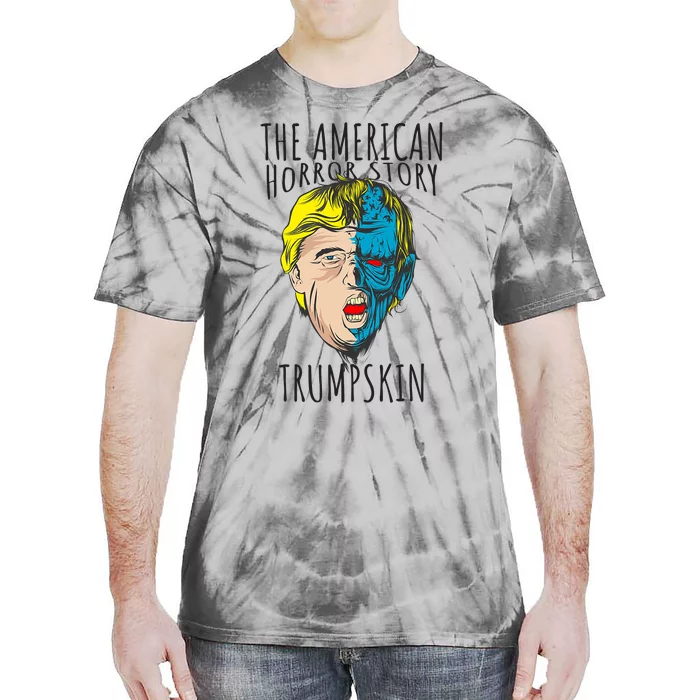 Scary Trumpskin American Horror Spooky Trump Tie-Dye T-Shirt