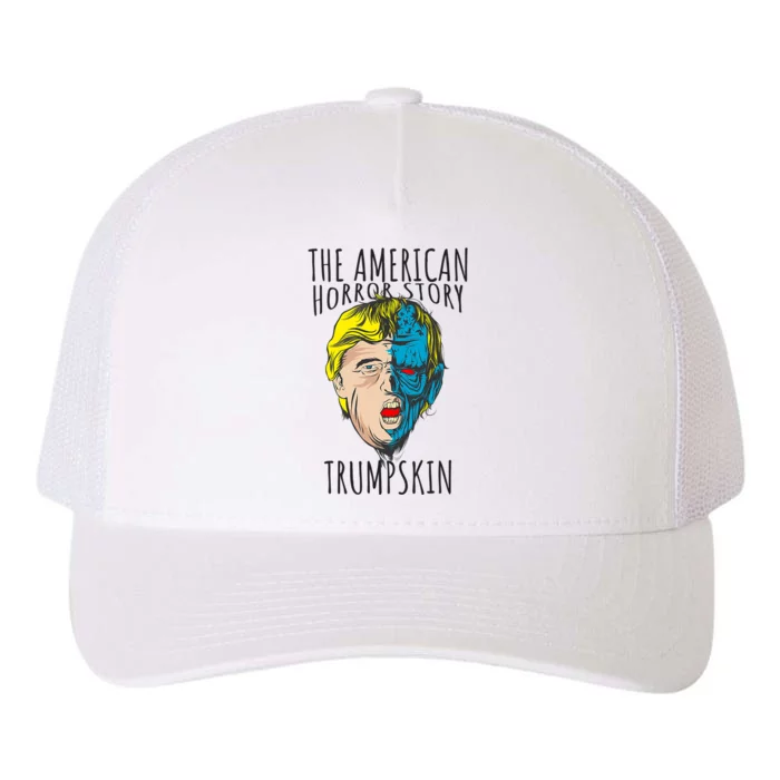 Scary Trumpskin American Horror Spooky Trump Yupoong Adult 5-Panel Trucker Hat