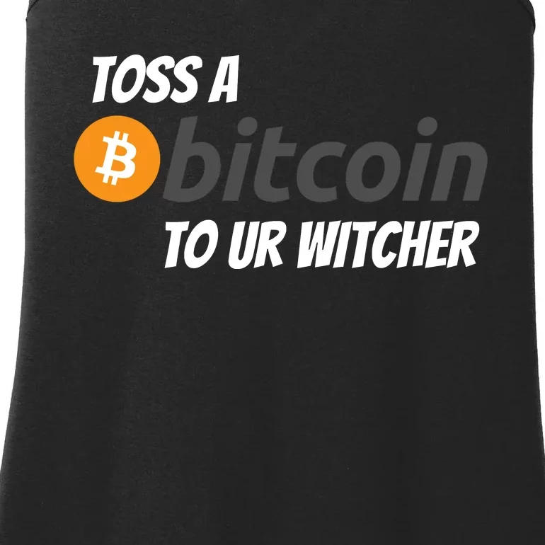 Stylish Toss A Bitcoin To Ur Witcher, Medieval Gamer Design Ladies Essential Tank