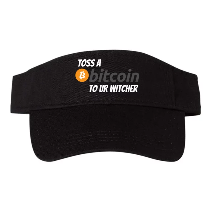 Stylish Toss A Bitcoin To Ur Witcher, Medieval Gamer Design Valucap Bio-Washed Visor