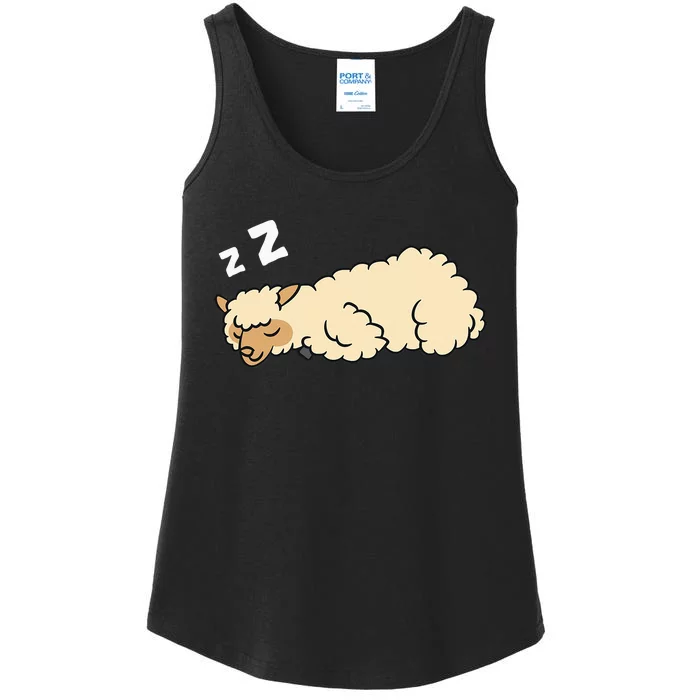 Sleeping Tired Alpaca Pajama Love Alpacas Ladies Essential Tank