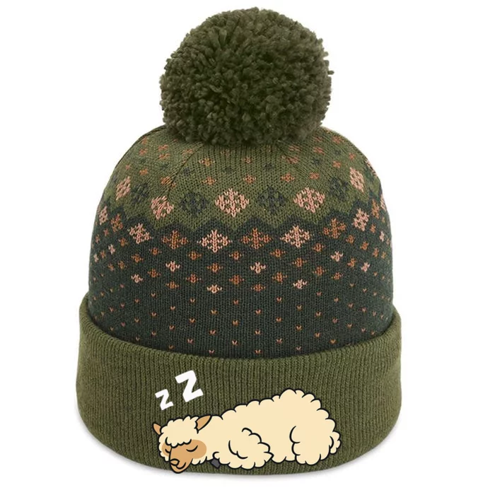 Sleeping Tired Alpaca Pajama Love Alpacas The Baniff Cuffed Pom Beanie