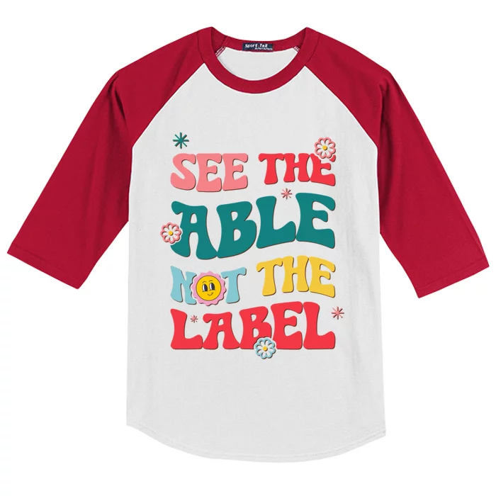 See The Able Not The Label Autism Awareness Month Gift Kids Colorblock Raglan Jersey