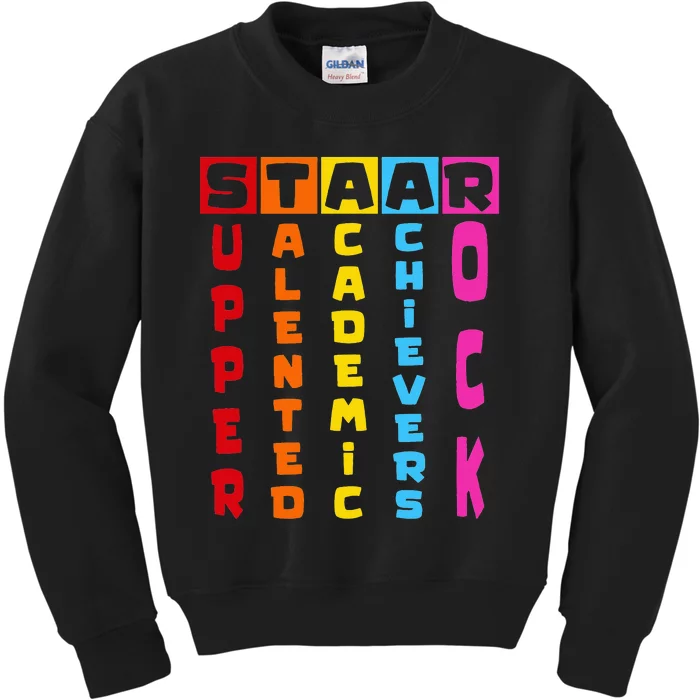 Super Talented Academic Achievers Rock STAAR Test Exam Day Kids Sweatshirt