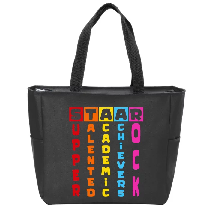 Super Talented Academic Achievers Rock STAAR Test Exam Day Zip Tote Bag