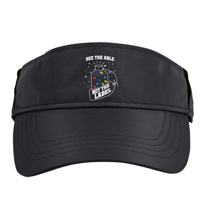 See The Able Not The Label Puzzle Cool Autism Awareness Gift Adult Drive Performance Visor