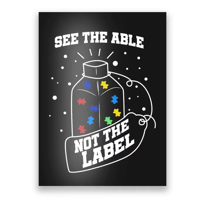 See The Able Not The Label Puzzle Cool Autism Awareness Gift Poster