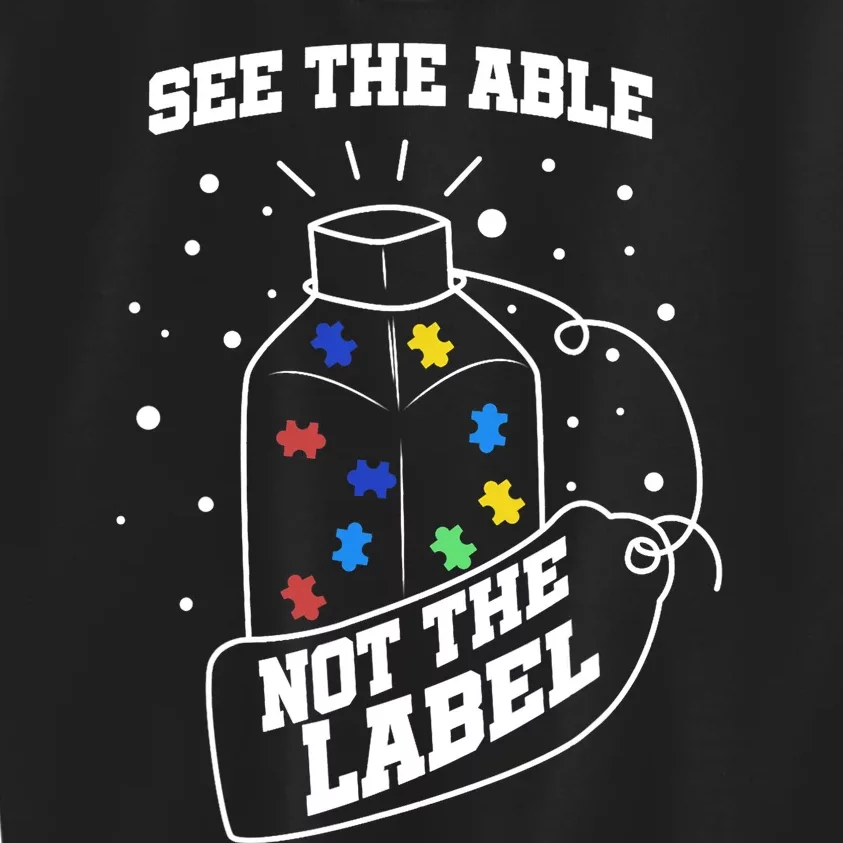 See The Able Not The Label Puzzle Cool Autism Awareness Gift Kids Sweatshirt