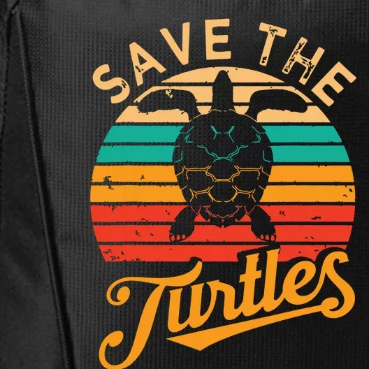 Save Turtles Animal Rights Sea Turtle Retro Style Gift City Backpack