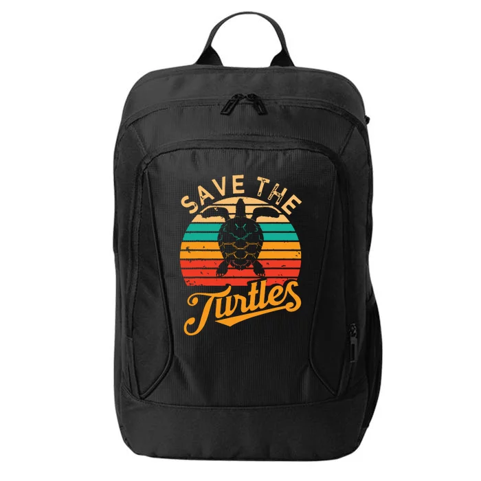 Save Turtles Animal Rights Sea Turtle Retro Style Gift City Backpack