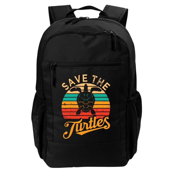 Save Turtles Animal Rights Sea Turtle Retro Style Gift Daily Commute Backpack