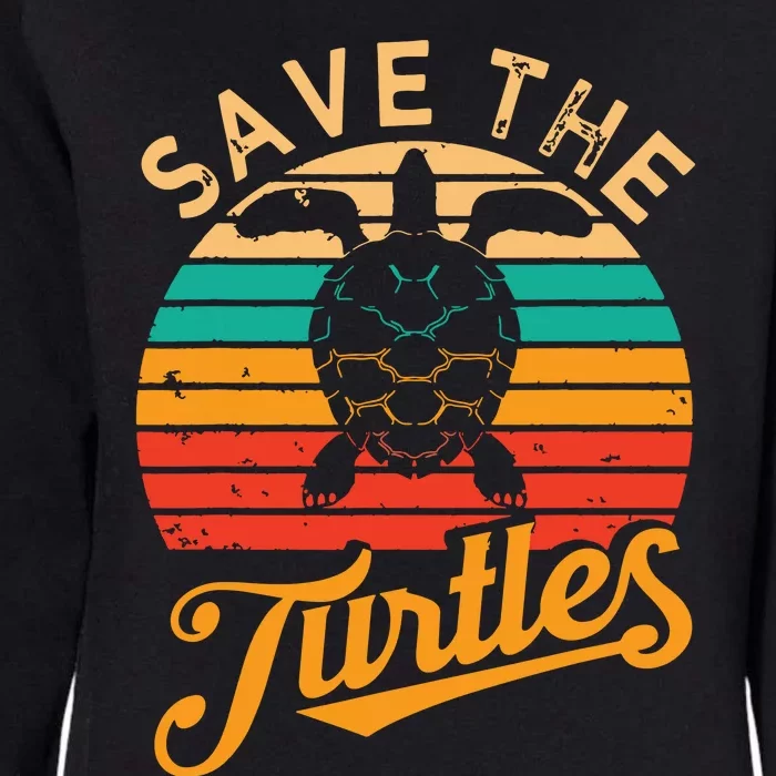 Save Turtles Animal Rights Sea Turtle Retro Style Gift Womens California Wash Sweatshirt