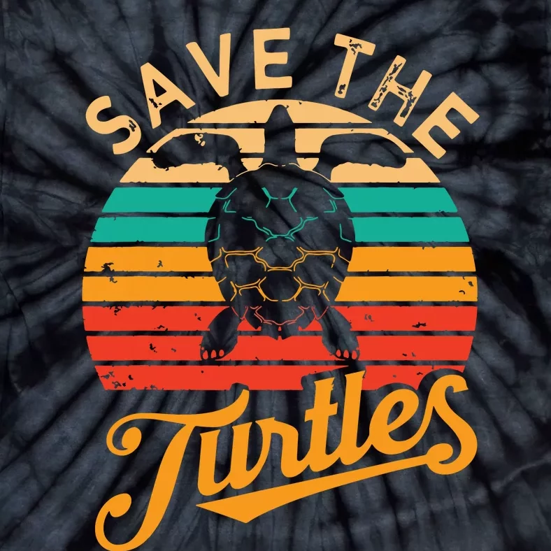 Save Turtles Animal Rights Sea Turtle Retro Style Gift Tie-Dye T-Shirt