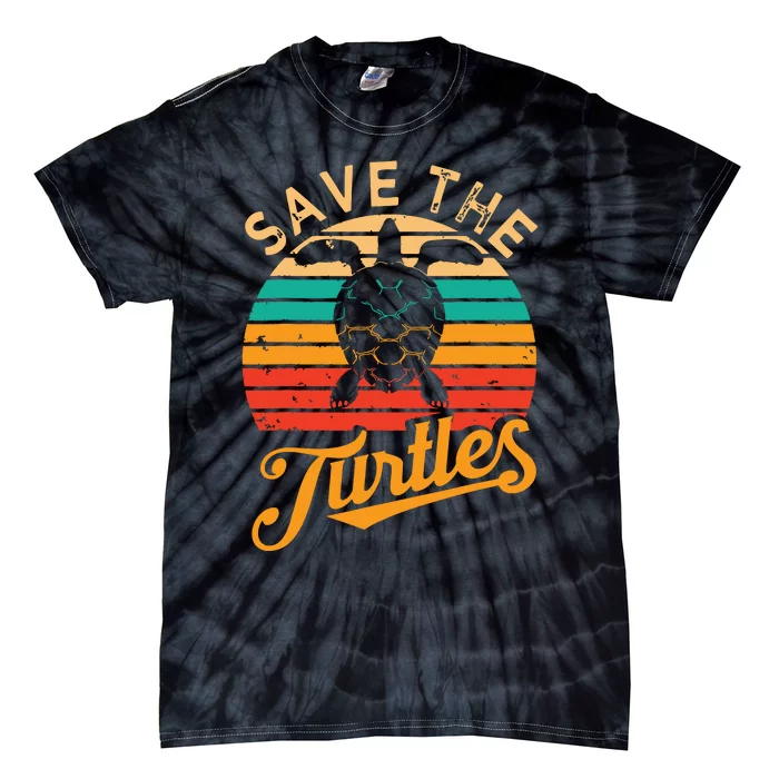 Save Turtles Animal Rights Sea Turtle Retro Style Gift Tie-Dye T-Shirt