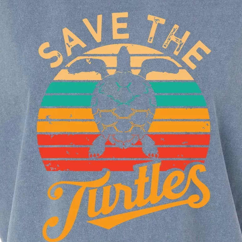 Save Turtles Animal Rights Sea Turtle Retro Style Gift Garment-Dyed Women's Muscle Tee