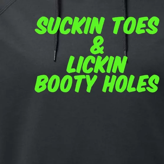 Suckin Toes And Lickin Booty Holes Humorous Dark Joke Performance Fleece Hoodie