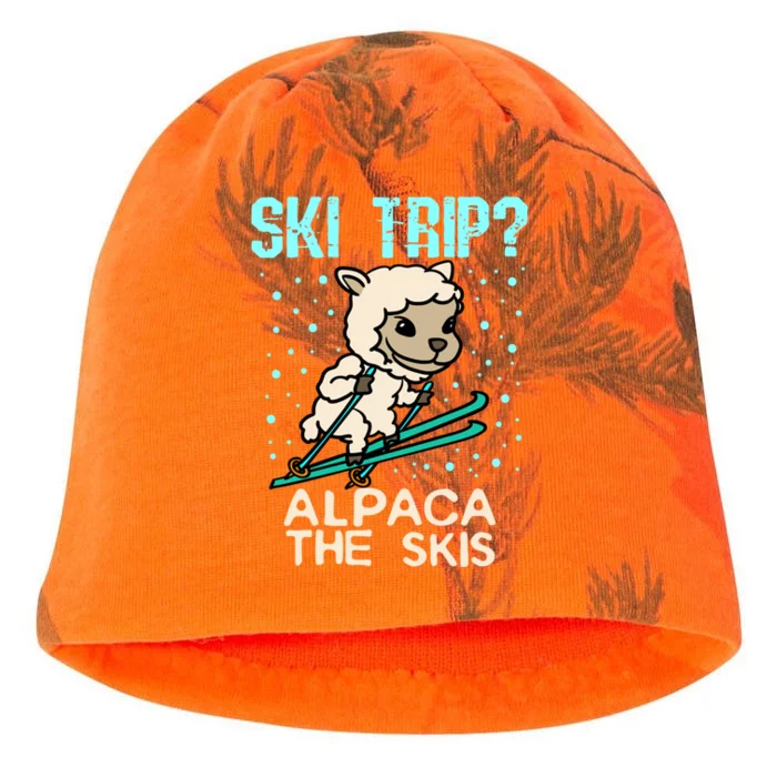 Ski Trip Alpaca The Skis Funny Skier Gift Ski Skiing Lover Funny Gift Kati - Camo Knit Beanie