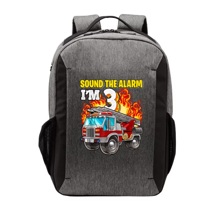 Sound The Alarm Im 3 3rd Birthday Fireman Firetruck Boy Vector Backpack